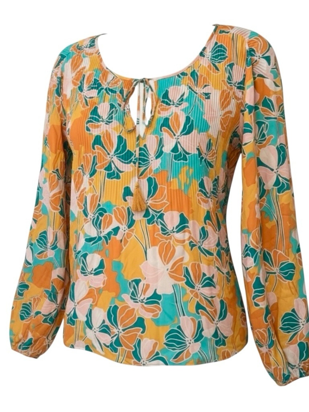 Anthropologie DR2 Daniel Rainn Floral Peasant Top Size XL